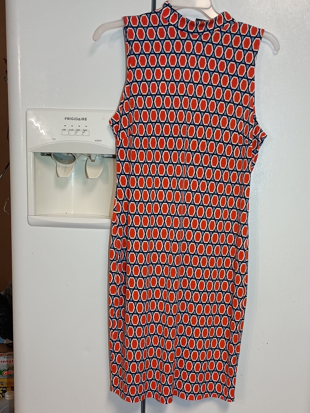 Forever 21 Sleeveless Geo Midi Dress in Red and Navy. Women's Size 1x